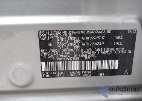 2023 Toyota Rav4 Hybrid Xle from USA, damaged, VIN 2T3RWRFV3PW174549